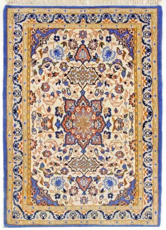 Isfahan Tappeto persiano 100 x 60 Beige (Iran) Annodato A Mano