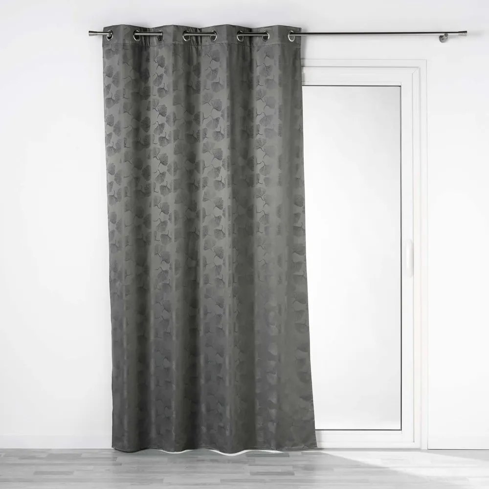 Tenda jacquard antracite oscurante 140x260 cm Lunella - douceur d'intérieur