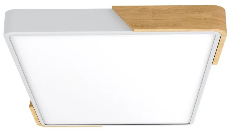 Plafoniera LED Rettangolare 30W CCT, 60x40cm, Legno/Bianco Colore Bianco Variabile CCT