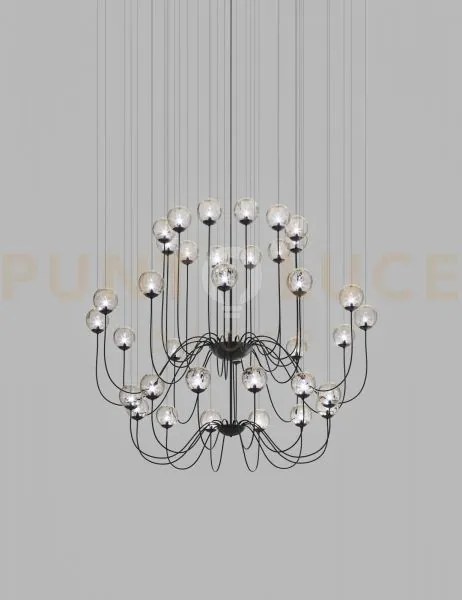 Puppet sospensione 36p fume' trasparente nero opaco 36 luci attacco g9