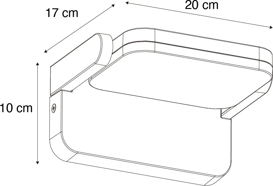 Lampada da parete per esterni nera con LED orientabile - Kamile