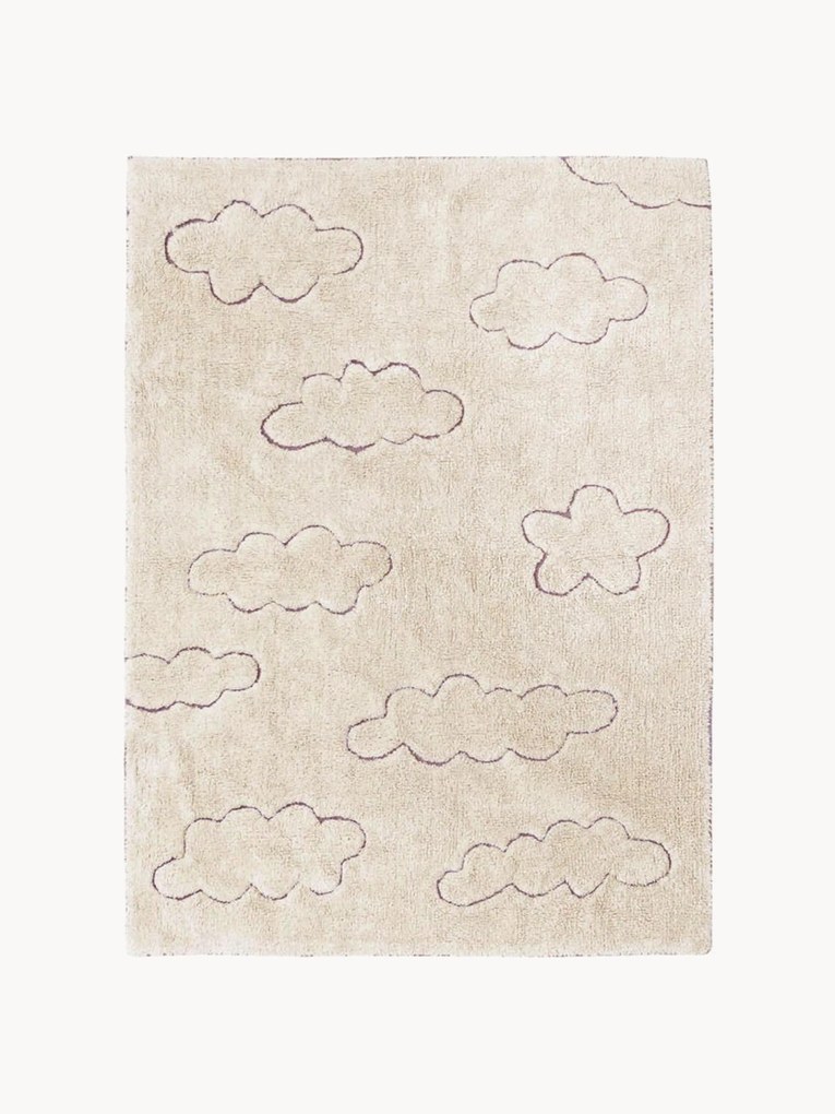 Tappeto per bambini fatto a mano con motivo in rilievo Clouds, lavabile