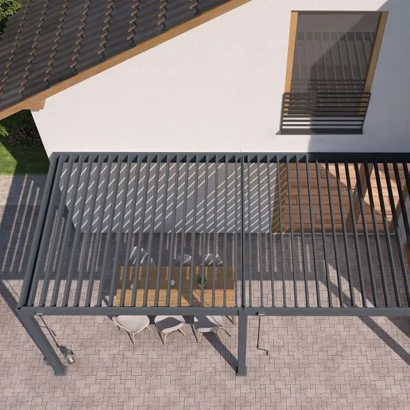 Pergola bioclimatica Ombréa addossata 3x6M in alluminio