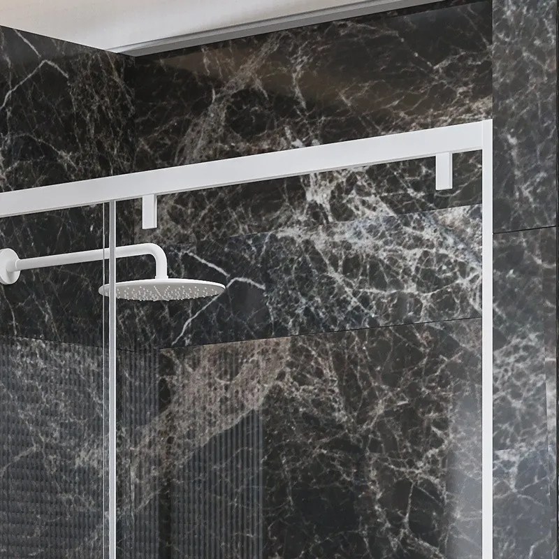 Porta doccia bianca 140cm scorrevole altezza 200cm | KSA4000B - KAMALU