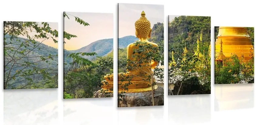 Quadri 5 pezzi – Vista su Buddha dorato