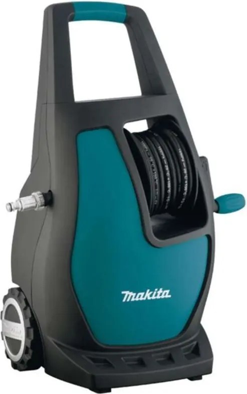 Idropulitrice ad alta pressione Makita HW111, 1700W, 110 Bar, 370L/h, compatta, elettrica, con tubo da 5 metri, colore nero e turchese