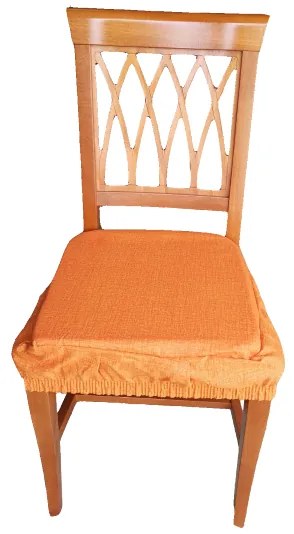 Cuscino Coprisedia Mollettone imbottito con fascia elastico ARANCIO 2 pezzi