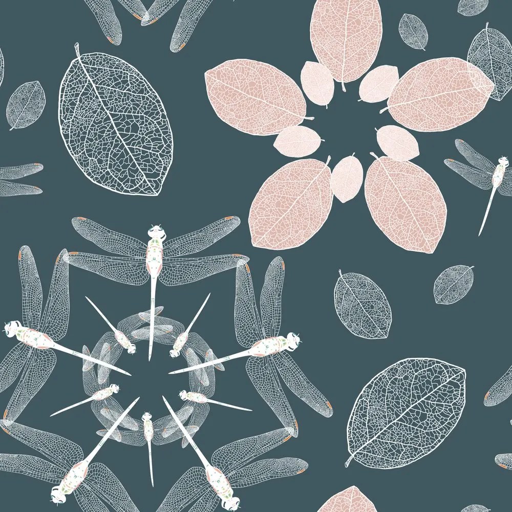 Carta da parati – Libellule nel cerchio Mandala