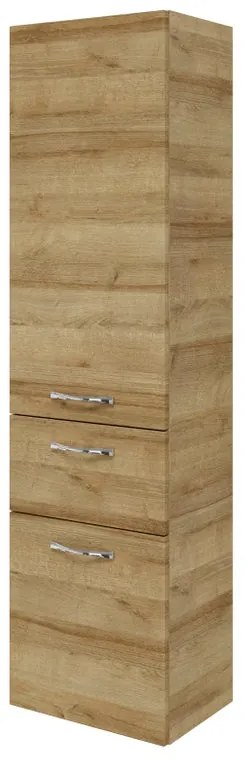 Colonna per mobile bagno Cassca PELIPAL 1 cassetto 1 anta e 1 porta biancheria P 30.9 x L 45 x H 168 cm riviera rovere