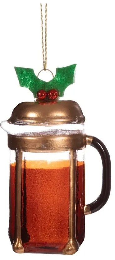 Decorazione per albero di natale in vetro fatta a mano ø 5,5 cm Christmas Cafetiere – Sass &amp; Belle