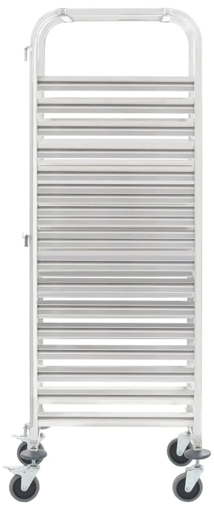 Carrello da cucina per 16 vassoi 38x55x163 cm in acciaio inox