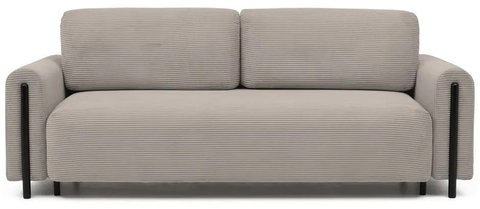 Divano marrone chiaro allungabile/con contenitore e rivestimento in velluto a coste 244 cm Arcadova – ELTAP