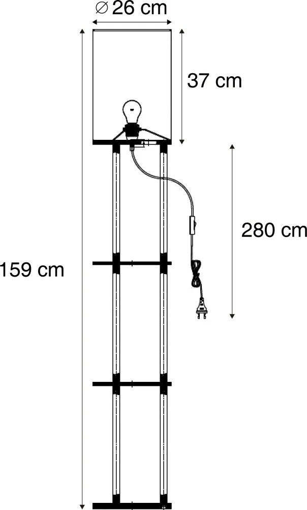 Lampada da terra smart nera con WiFi A60 - Stojon