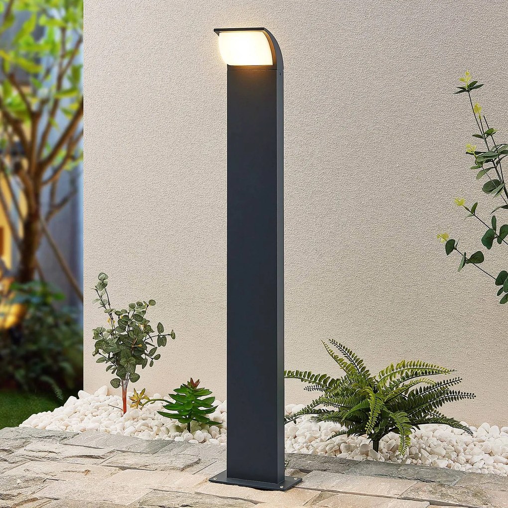 Lucande Lampione a LED Tinna, 80 cm, antracite, IP65