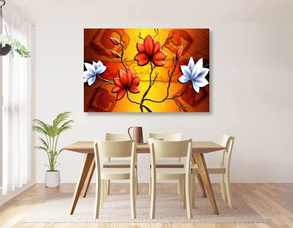Stampa su tela – Fiori in stile etnico