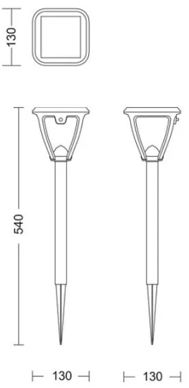 Philips - Lampada solare LED VAPORA LED/1,5W/3,7V 1500 mAh IP44