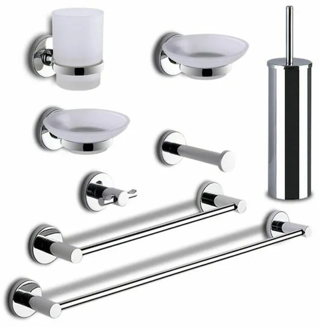 Set di accessori da bagno GEDY Set 8 pezzi Felce cromo in inox cromato