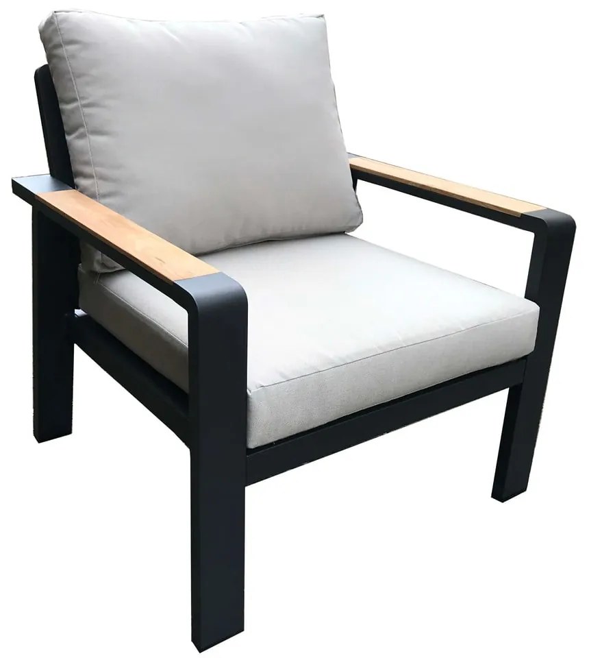 Set da giardino in alluminio grigio per 5 persone Rotterdam - Rojaplast