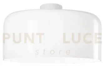 Plafoniera gibus bianca 1 luce attacco e27 40x40x23cm in vetro soff...