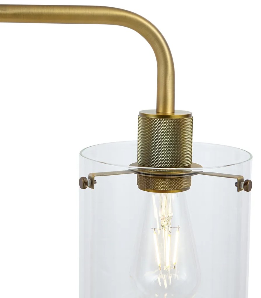 Lampada da terra di design bronzo con vetro trasparente - Domo