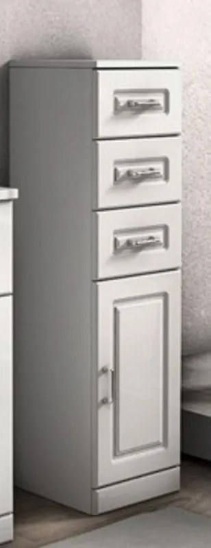 Colonna per mobile bagno Paola BADEN HAUS 3 cassetti 1 anta P 33.5 x L 30 x H 112 cm bianco