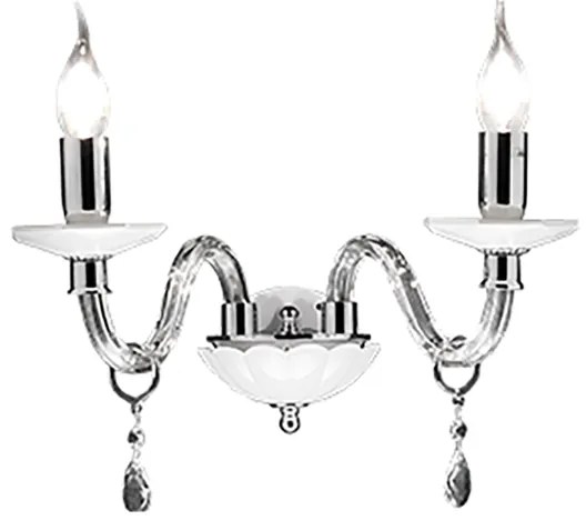 Lampada applique in cristallo 35 cm LIVIA Bianco a 2 luci