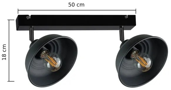 Faretto FAUN 2xE27/60W/230V nero