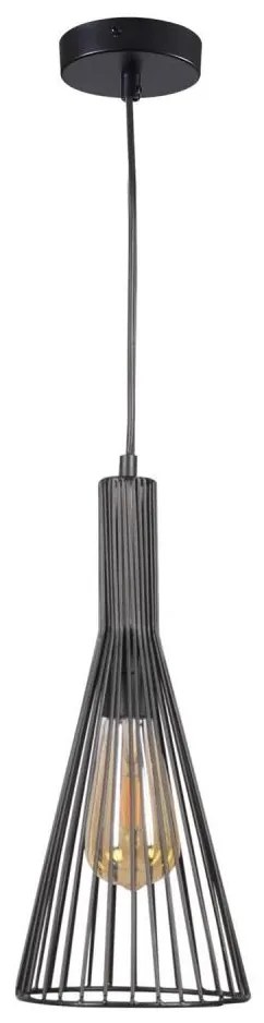 Lampadario a sospensione con filo TIANA 1xE27/20W/230V diametro 15,5 cm nero