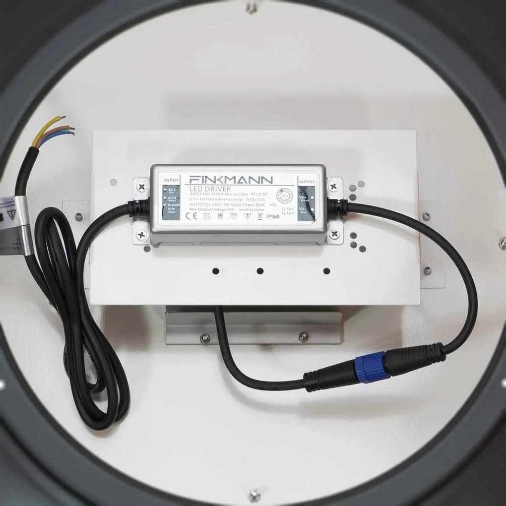 Lampione Stradale 40W LED Lumileds 120lm/w No Flickering Nero Copertura Inclusa Colore Bianco Naturale 4.000K