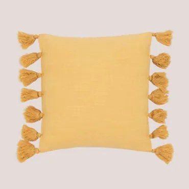 Cuscino quadrato in cotone (40x40 cm) Tuis Giallo Curry - Sklum
