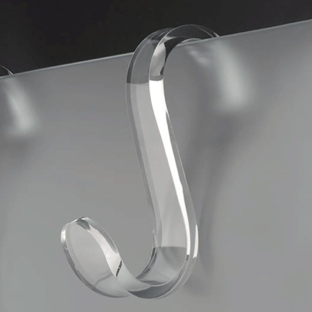 Gancio Singolo a Parete TlBath "For Box" Trasparente