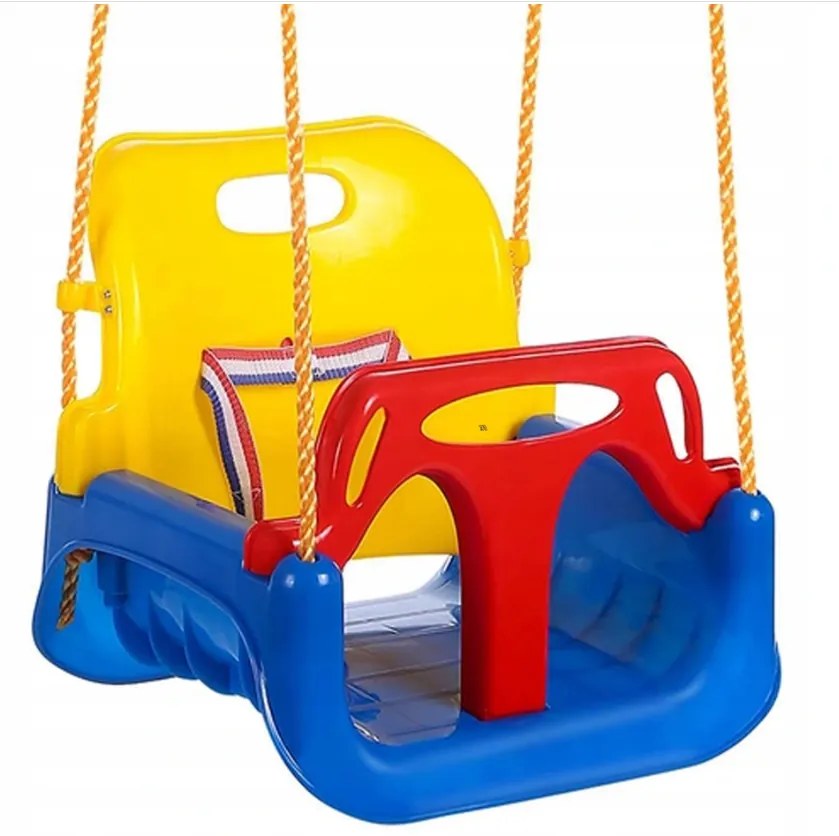 Altalena in plastica per bambini con barriera blu