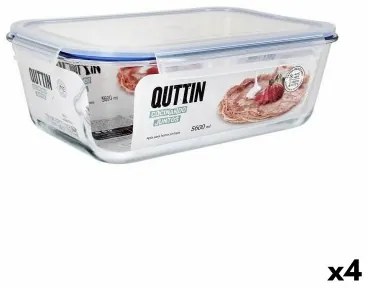 Porta pranzo Ermetico Quttin Trasparente Rettangolare 5,6 L (4 Unità)