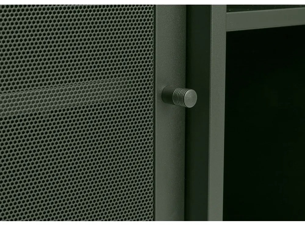 Cassettiera bassa in metallo verde scuro con ante scorrevoli 160x75 cm Veep - Unique Furniture