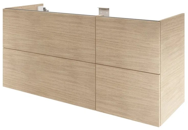 Mobile da bagno sospeso sotto lavabo L 70 x H 85 x P 35 cm bianco laccato, 2 cassetti Neo, Maniglie acquistabili separatamente