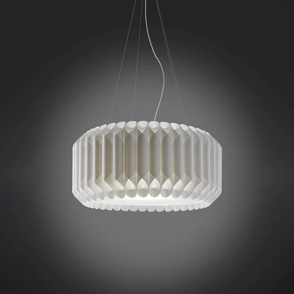 Sospensione Moderna 1 Luce Louise In Polilux Bianco D60 Made In Italy