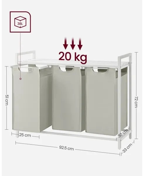 Cesto per il bucato REX bianco