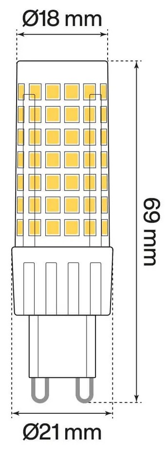 Lampada LED G9 5W Ceramic 110lm/W Dimmerabile - Premium Colore Bianco Naturale 4.000K