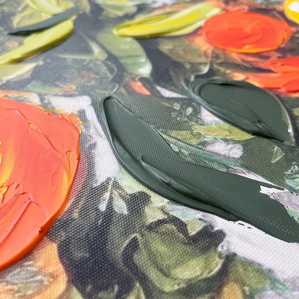 Quadro con elementi dipinti a mano 70x100 cm Oranges – Styler