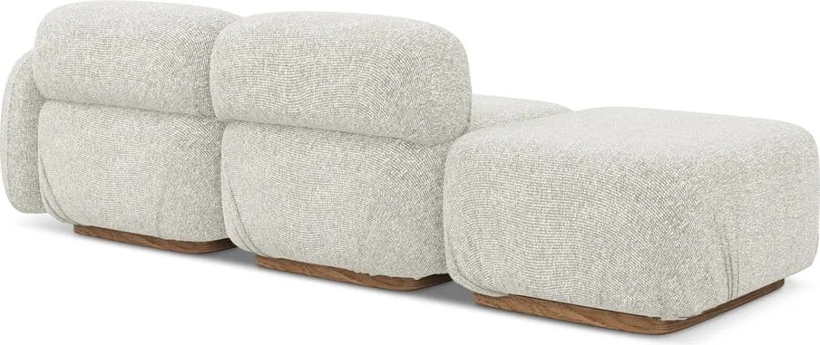 Chaise lounge componibile color crema (con penisola a destra) Ailani – Makamii