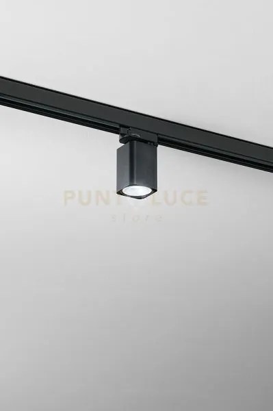 Faretto in alluminio nero per binario trifase quadrato 5,5x5,5cm 1 ...