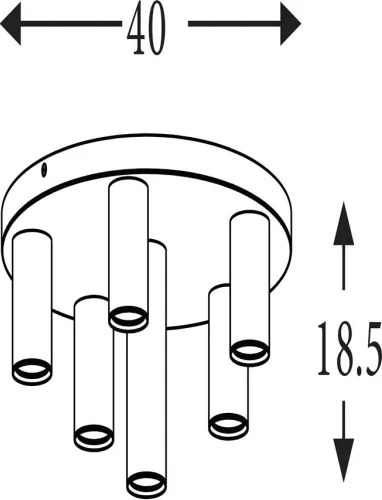 Searchlight 50570-6BK - Plafoniera TUBES 6xGU10/10W/230V Ø 40 cm
