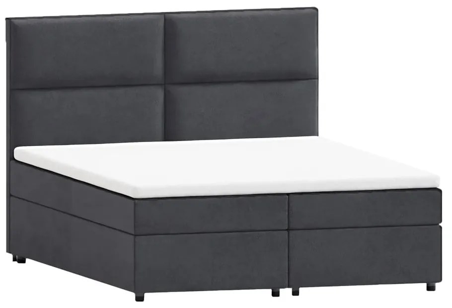 Letto boxspring grigio con spazio contenitivo 180x200 cm - Ropez