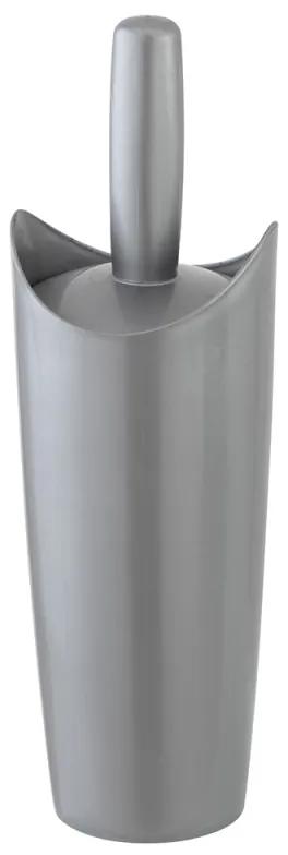 Portascopino setolato da appoggio in plastica color grigio perlato