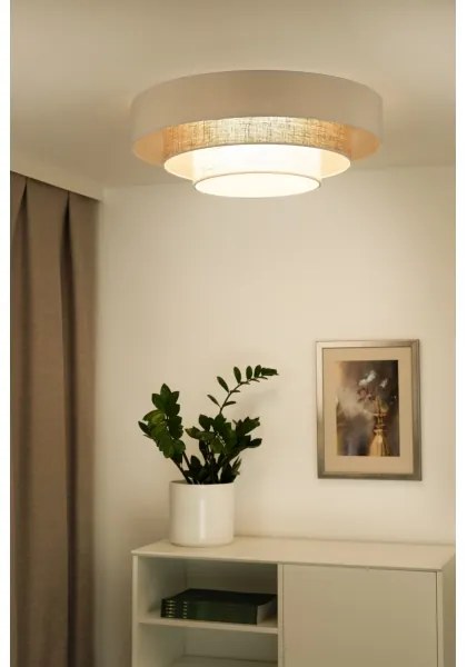 Duolla - Plafoniera LED LUNETA LED/26W/230V diametro 60 cm 4000K color crema/marrone