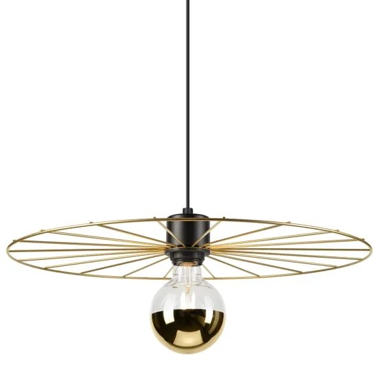Lampadario a sospensione con filo MONTANA 1xE27/15W/230V diametro 45 cm oro/nero