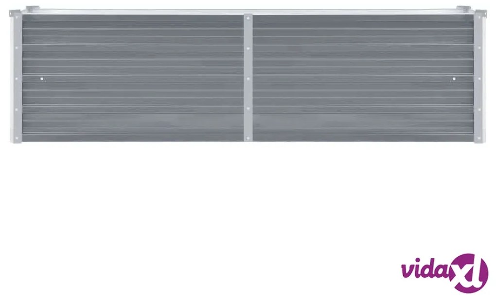 vidaXL Letto Rialzato Giardino in Acciaio Zincato 160x40x45 cm Grigio