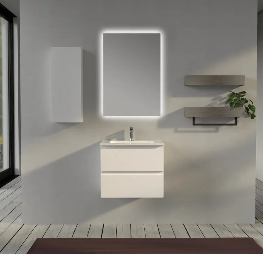 Mobile bagno 60 cm sospeso Bianco opaco - Sofia