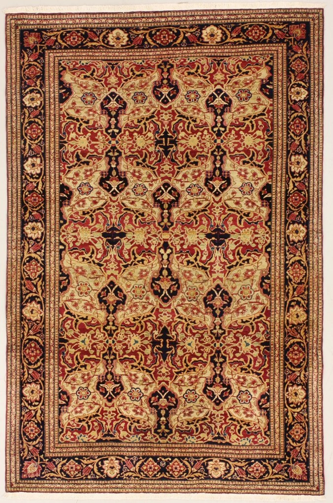 Isfahan Tappeto 220 x 140 (Iran) Annodato A Mano