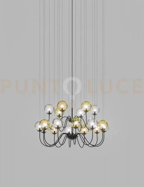 Puppet sospensione 18p multicolore 2 nero opaco 18 luci attacco g9